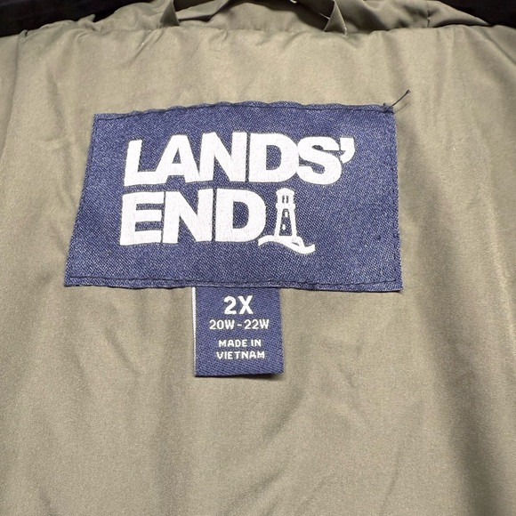 Lands'End Women's Size 2X Green Hooded Coat - Picture 3 of 4